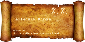 Kadlecsik Kinga névjegykártya