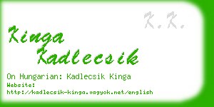 kinga kadlecsik business card